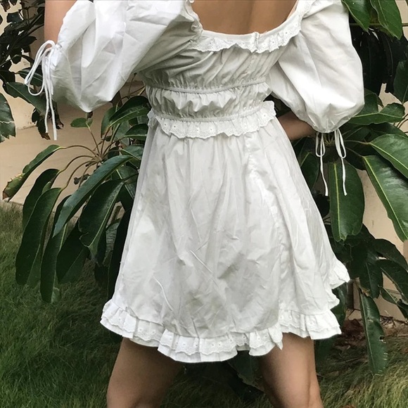 Cottage Core white Mini Dress - Picture 7 of 7